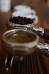 A cup of aromatic coffee for lunch