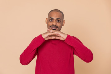 African guy with a red jersey