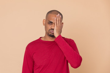 African guy with a red jersey