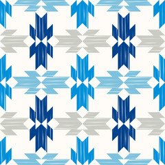 Aztec elements. Design with manual hatching. Ethnic boho ornament. Seamless background. Tribal motif. Vector illustration for web design or print.