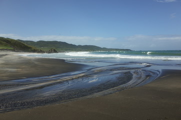 Estuary of iron sand beach