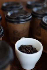 A cup of aromatic coffee for lunch