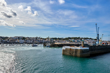 Fototapeta premium Image of the harbour mouth at St Peter Port Guernsey Channel Islands