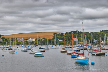 Fototapeta na wymiar This is the view of Flushing taken from Falmouth with boats in the foreground