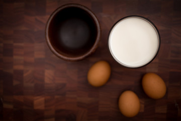 Obraz na płótnie Canvas eggs kitchen milk cooking food eat 