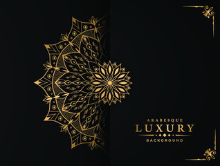 Modern luxury ornamental mandala background with arabesque pattern arabic
 islamic east style.decorative mandala for print, poster,
 cover, brochure, flyer, banner