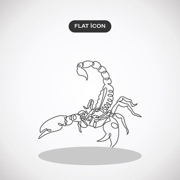 Scorpion one line art drawing vector