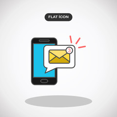 New message on the smartphone screen. Vector illustration.