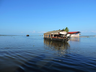 Fototapeta na wymiar Kerala backwater waterway, houseboat, alleppey India