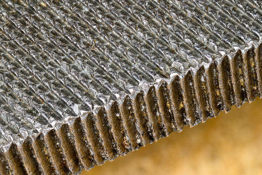 Macro View Of Nail File Teeth.