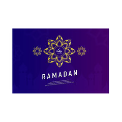 Islamic greeting card. Mosque mandala pattern illustration 