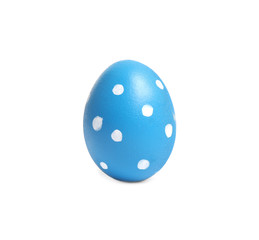 Blue egg for Easter celebration isolated on white