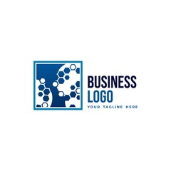 Abstract Isolated Blue Business Logo Template