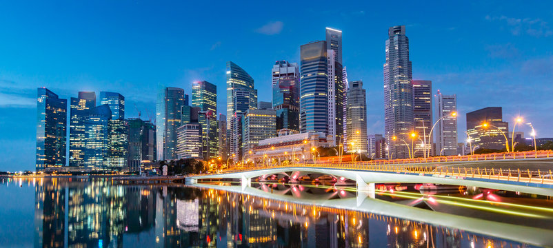 Fototapeta Singapore, the modern capital with skyscrapers