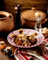 boiled lamb legs with vegetables