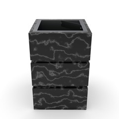 3d model urn Troy marble black