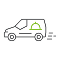 Food delivery van color line icon, service and delivery, fast delivery sign, vector graphics, a linear pattern on a white background, eps 10.
