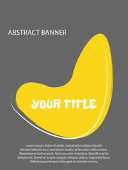 Creative cover design with yellow inserts on a gray background. Advertising banner with stylish geometric shapes. Letterhead with space for text with bright colors.