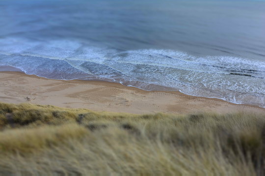 UK, Scotland, Sand Dunes And Sea, Grass, Hdr