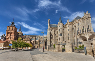 Episcopal palace and cathedral of Astorga, Spain