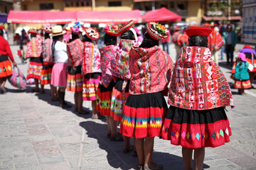 Festivität im Dorf Ollanta in Cusco, Peru. - obrazy, fototapety, plakaty