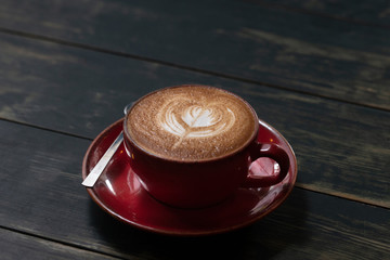 Latte art close up photo 