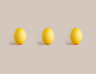 Tree Easter egg pattern on pastel beige background