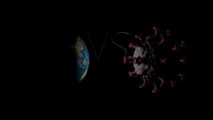 Illustration "Earth vs coronavirus"