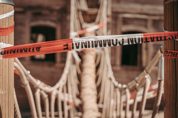 LUXEMBOURG CITY /  APRIL 2020: Closed public parcs in times of Coronavirus global emergency