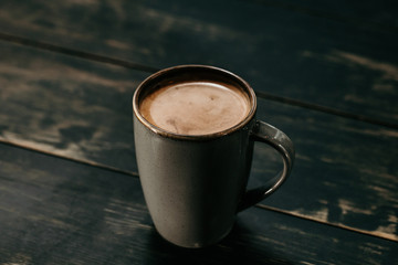 A cup of americano coffee close up photo 