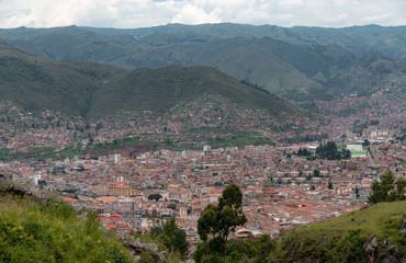 Fototapeta na wymiar Aerial view of Cusco, Peru