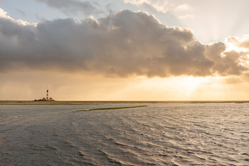 Lighthouse Westerheversand in the natinal park Schleswig-Holstein Wadden Sea