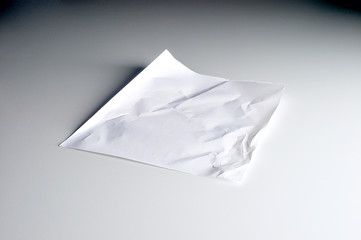 Crumbled paper on white background