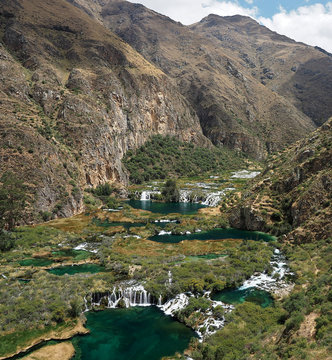 Nor Yauyos Cochas waterfalls. Region of Jauja. Peru.
