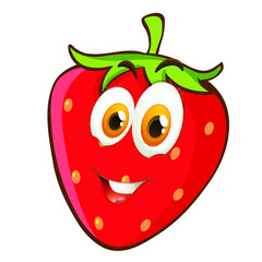 Obraz premium Strawberry Cartoon Vector