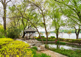 Pavilion in Yuyuantan Park, Beijing, China