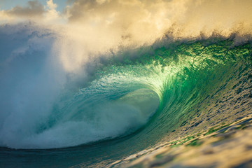 Pipeline Hawaii glowing green