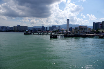 Obraz premium arrivée sur l'ile de Penang, malaisie