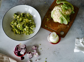 cauliflower and broccoli