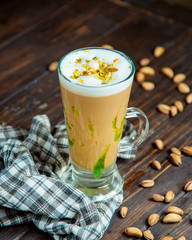 coffee drink filled with pistachio