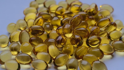 Yellow Gelatin Fish Oil Pills