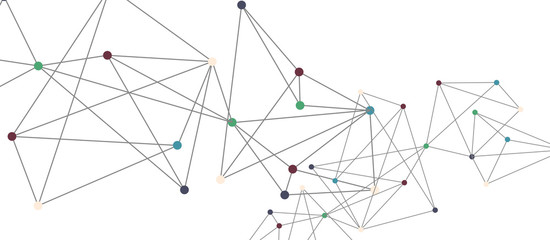 Line points connections, triangular technology design. Abstract geometric background