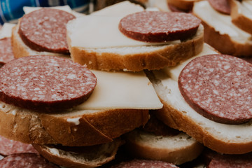 salami and cheese sandwich