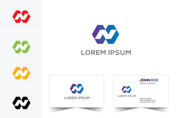 Letter N logo icon design template elements