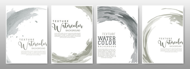 Earth tone stain watercolor background set