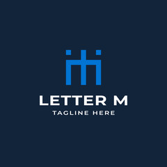 Obraz premium Modern Style Professional Logo Design, Letter M Company Vector or Monogram Logo with White Background