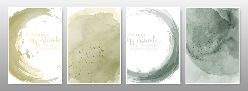 Earth tone watercolor background set