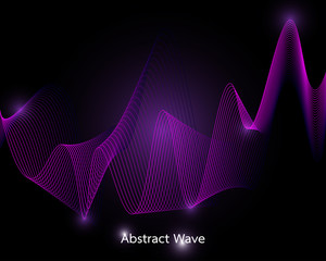 Abstract wave Abstract wave elements for design, vector lines created using blending tools combined with a black and sparkling background.