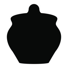 black ceramic jar