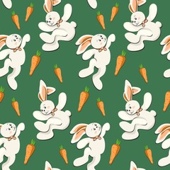 seamless pattern with rabbits